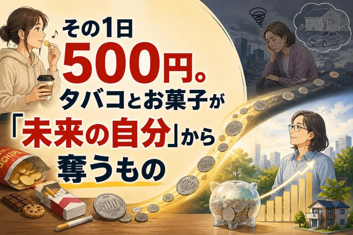 その1日500円。タバコとお菓子が「未来の自分」から奪うもの