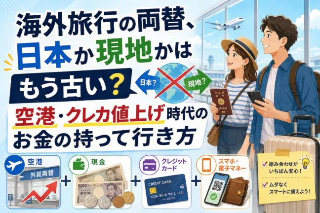 海外旅行の両替、日本か現地かはもう古い？空港・クレカ値上げ時代のお金の持って行き方