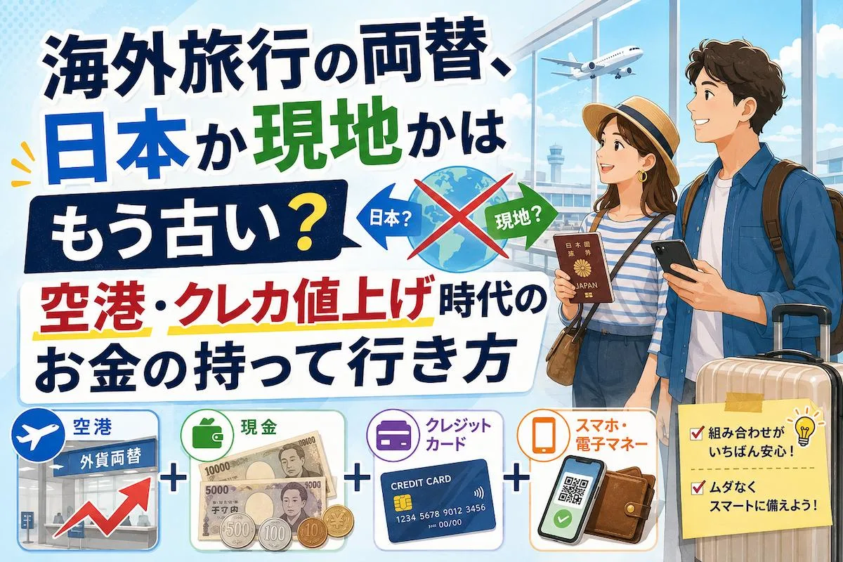 海外旅行の両替、日本か現地かはもう古い？空港・クレカ値上げ時代のお金の持って行き方
