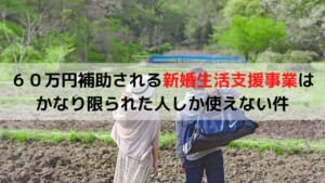 新婚生活に６０万円補助される新婚生活支援事業はかなり限られた人しか使えない件