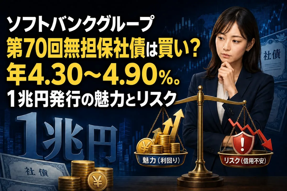 ソフトバンクグループ第70回無担保社債は買い？年4.30～4.90％。1兆円発行の魅力とリスク