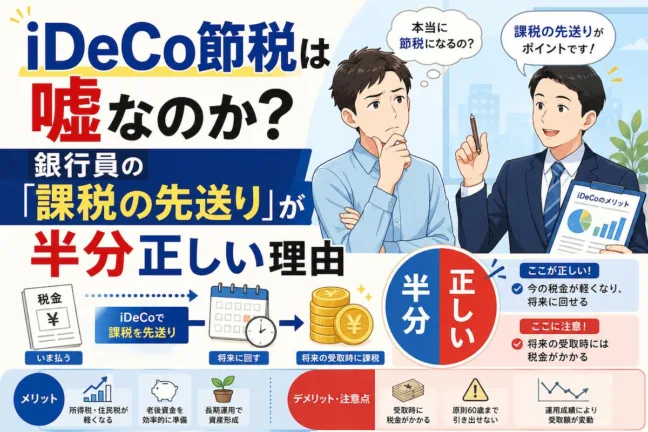 iDeCo節税は嘘なのか?銀行員の「課税の先送り」が半分正しい理由