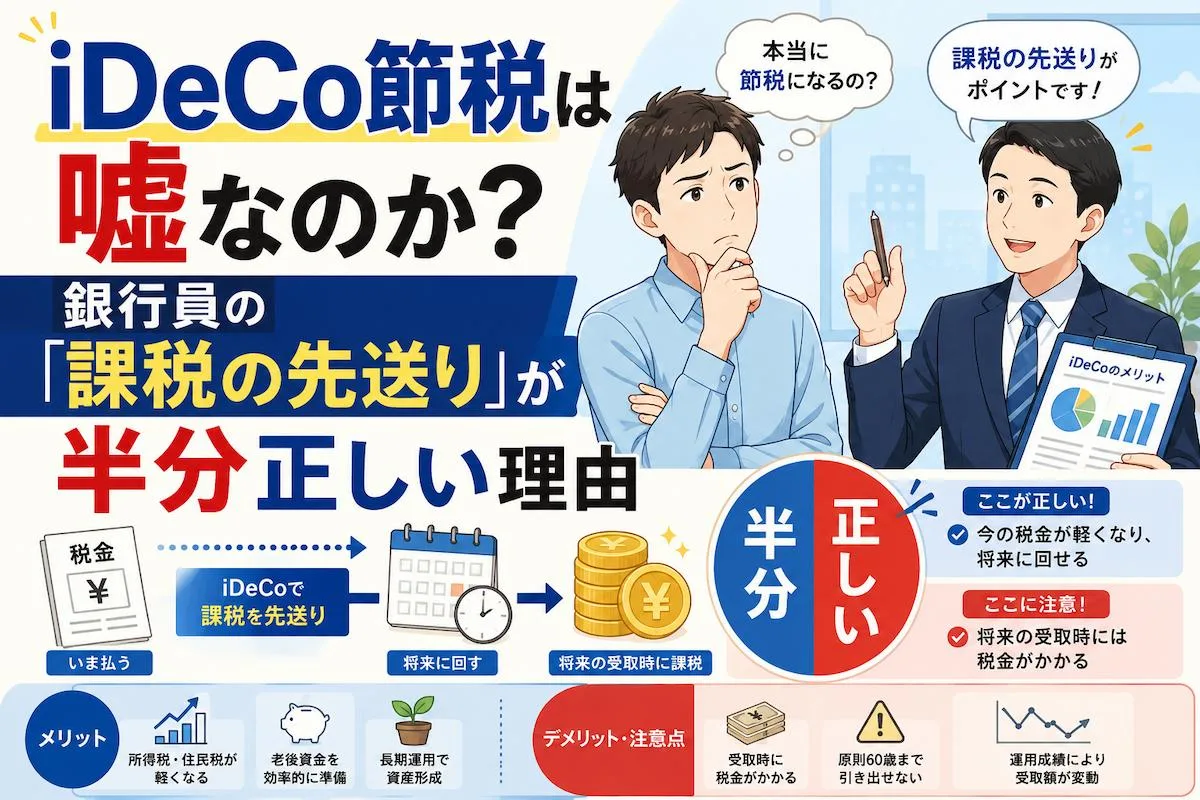 iDeCo節税は嘘なのか?銀行員の「課税の先送り」が半分正しい理由