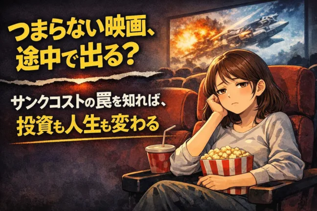 【つまらない映画、途中で出る？】サンクコストの罠を知れば、投資も人生も変わる