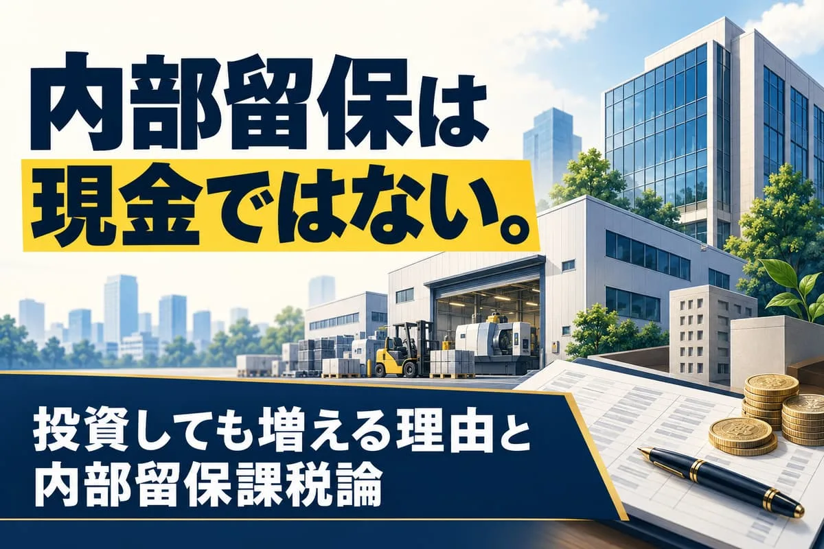 内部留保は現金ではない。投資しても増える理由と内部留保課税論