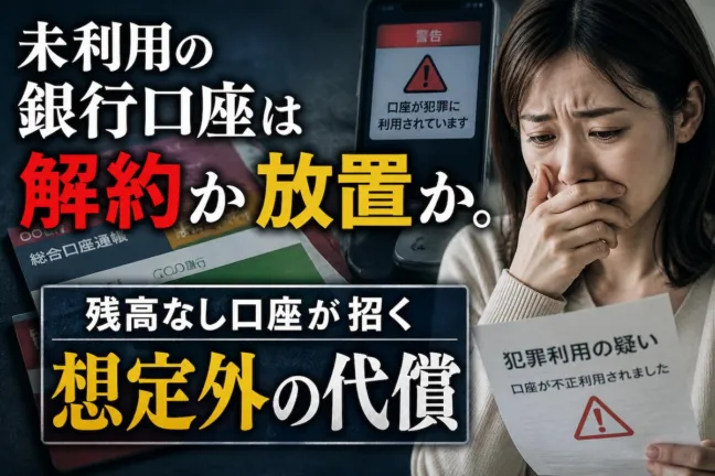 未利用の銀行口座は解約か放置か。残高なし口座が招く想定外の代償