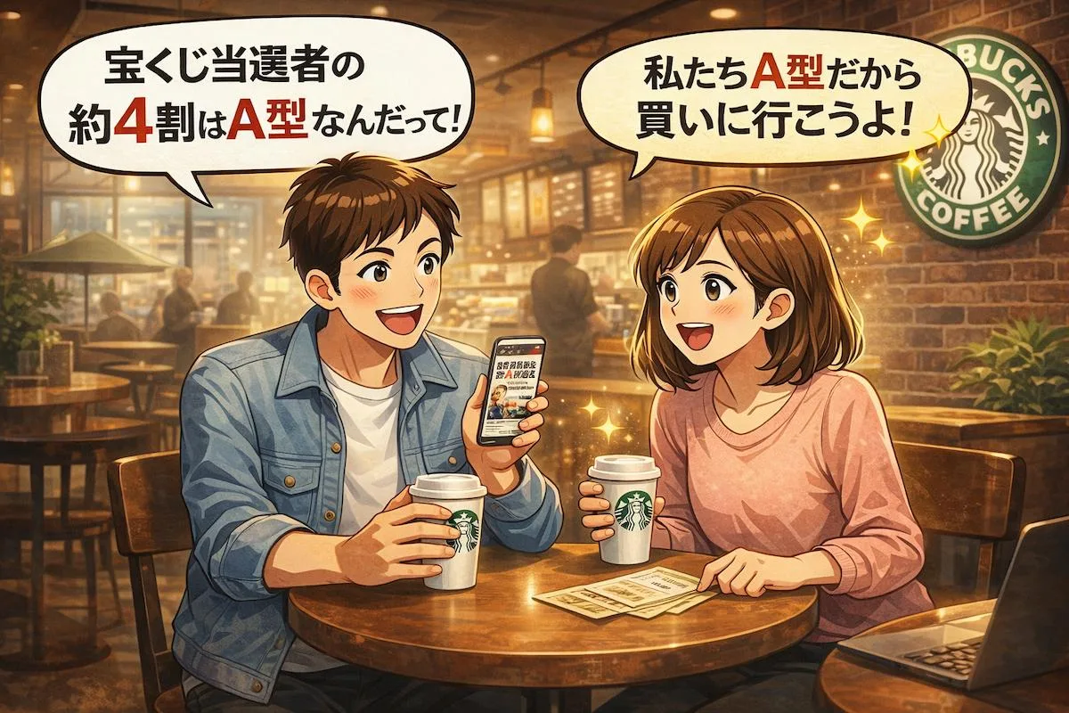 宝くじ高額当選者の約４割はA型。数字は正しい。でもあなたの判断は間違っているかも