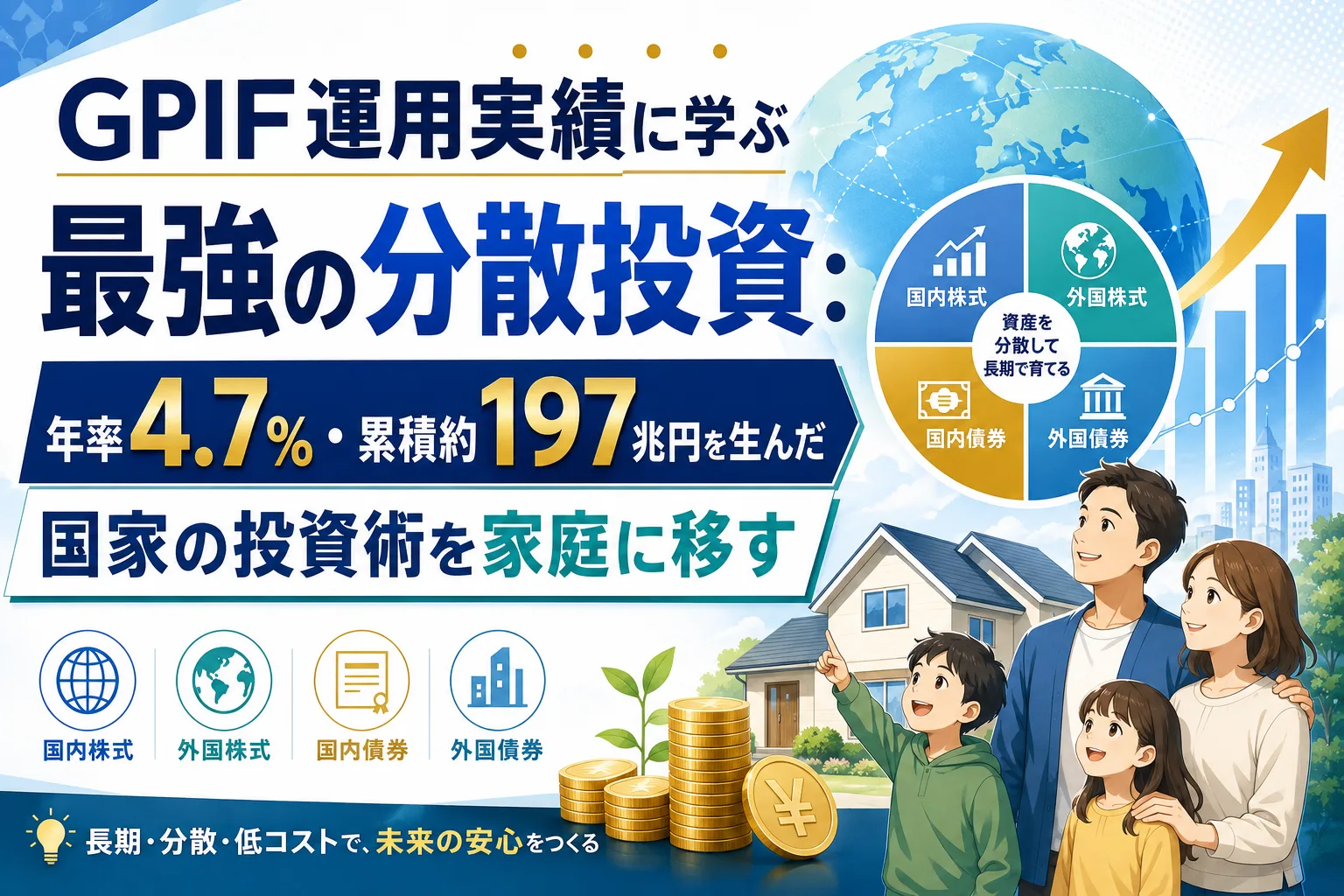 GPIF運用実績に学ぶ最強の分散投資：年率4.7％・累積約197兆円を生んだ国家の投資術を家庭に移す