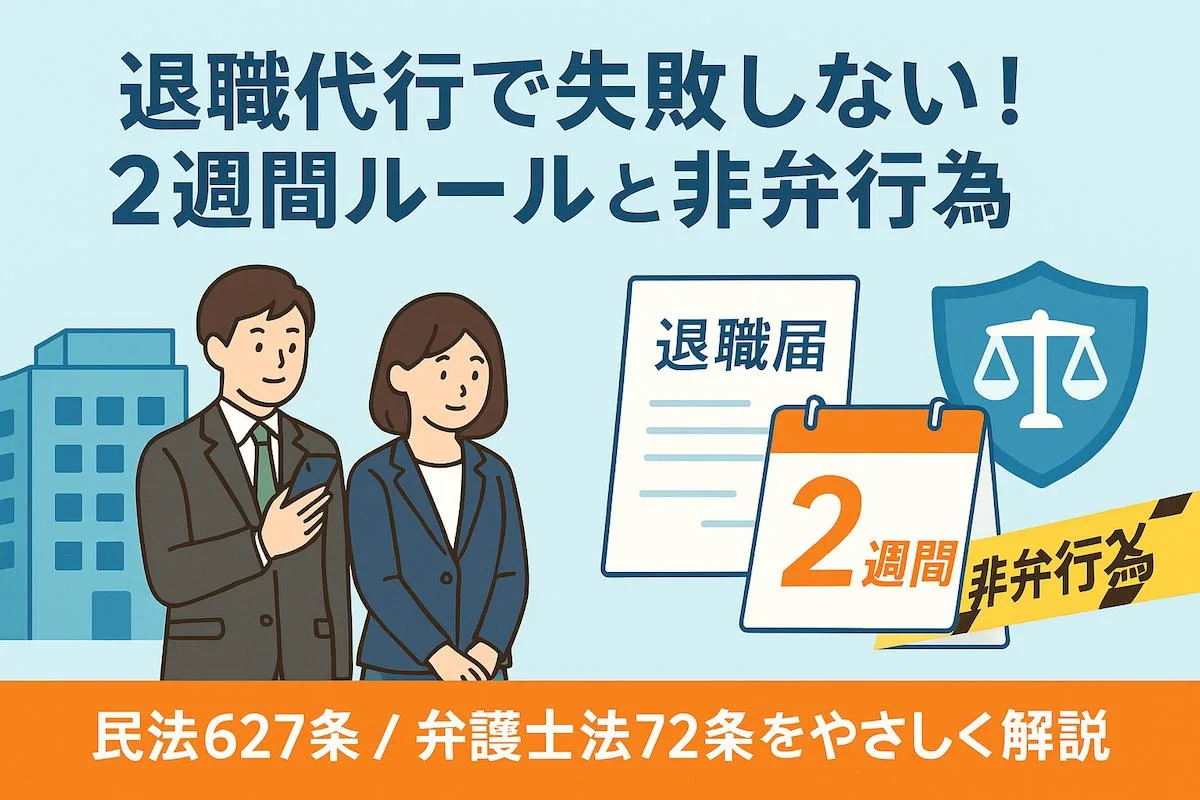 退職代行業者を使う前に必読！「2週間ルール」と「非弁行為」の法律知識まとめ