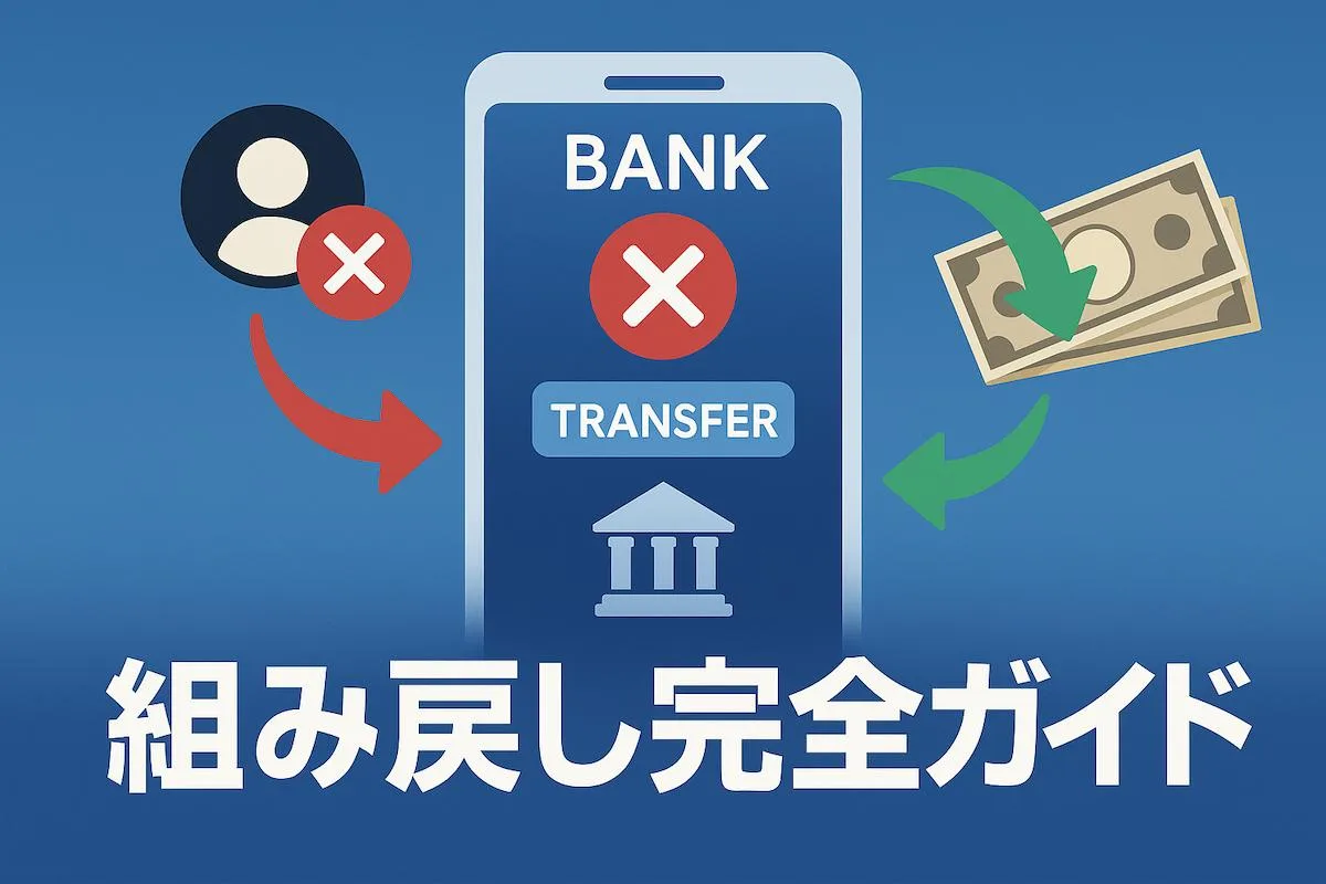 誤送金を示すスマホ画面と返金イメージのイラスト──組み戻し完全ガイド