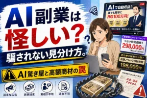 AI副業は怪しい？騙されない見分け方。AI驚き屋と高額商材の罠