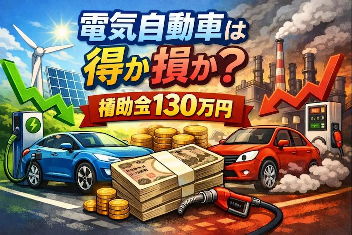 【EV得か損か？】電気自動車vsガソリン車、補助金・維持費・売却まで徹底比較