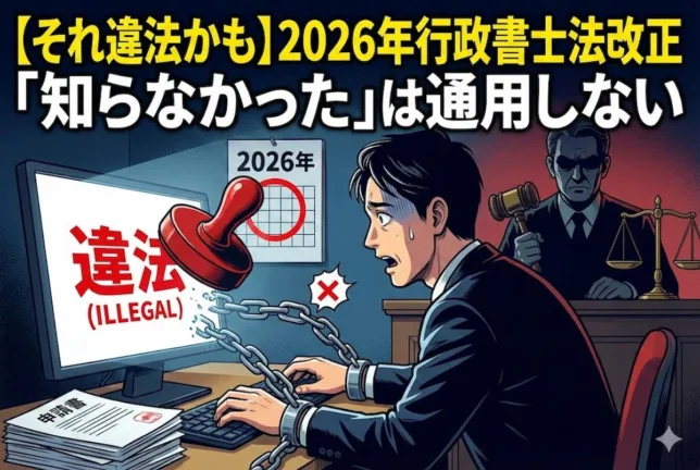 【それ違法かも】2026年行政書士法改正「知らなかった」は通用しない