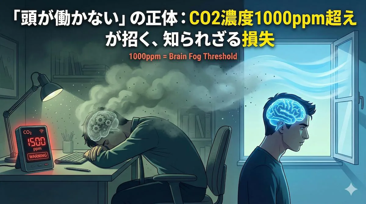 「頭が働かない」の正体：CO2濃度1000ppm超えが招く、知られざる損失