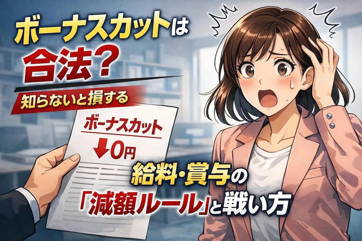 ボーナスカットは合法？知らないと損する、給料・賞与の「減額ルール」と戦い方