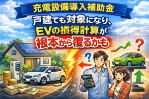 【充電設備導入補助金】戸建ても対象になり、EVの損得計算が根本から覆るかも