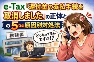 e-Tax「還付金の支払手続を取消しました」の正体と5つの原因別対処法
