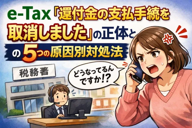 e-Tax「還付金の支払手続を取消しました」の正体と5つの原因別対処法
