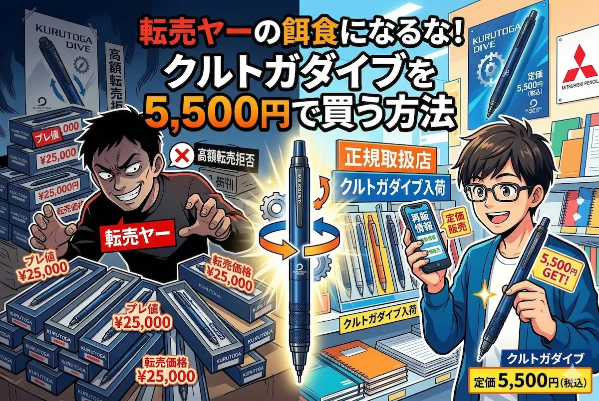 転売ヤーの餌食になるな！クルトガダイブを5,500円で買う方法3
