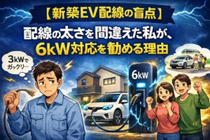 【新築EV配線の盲点】配線の太さを間違えた私が、6kW対応を勧める理由