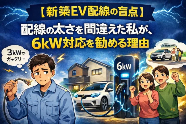 【新築EV配線の盲点】配線の太さを間違えた私が、6kW対応を勧める理由