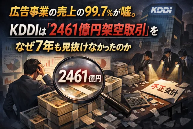 広告事業の売上の99.7%が嘘。KDDIは「2461億円架空取引」をなぜ7年も見抜けなかったのか