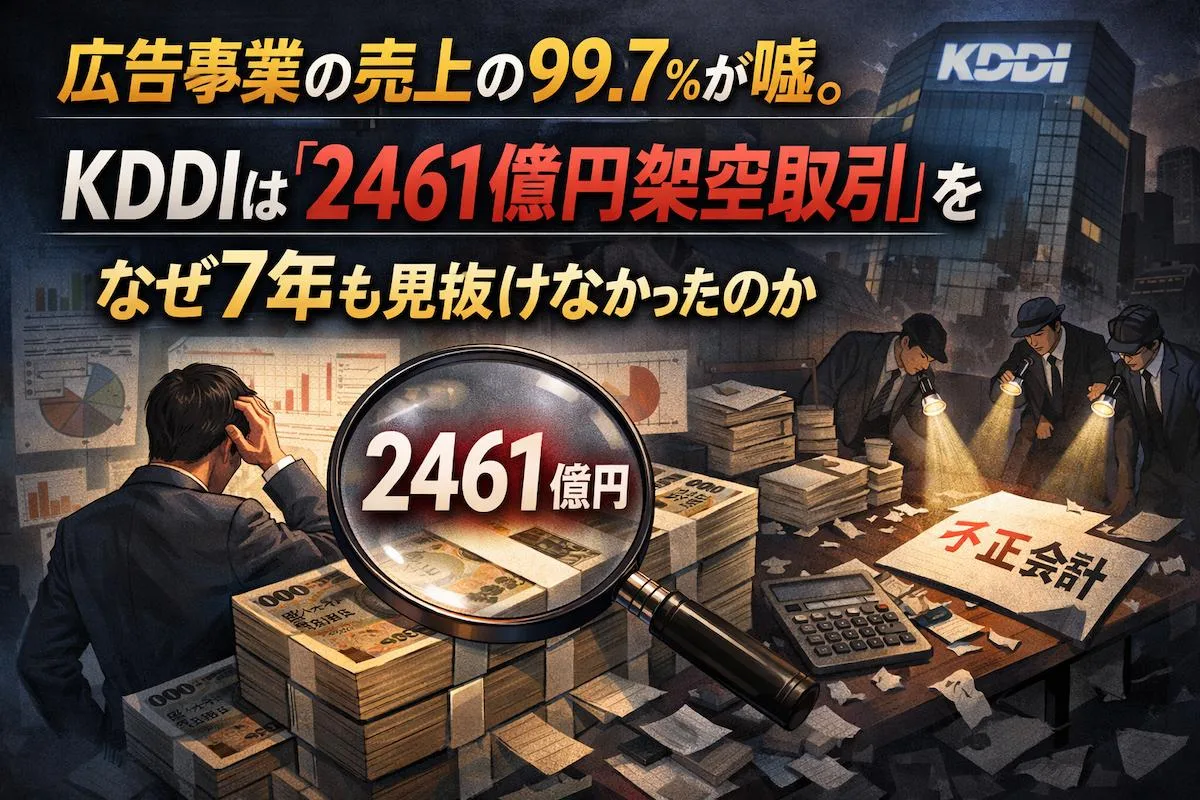 広告事業の売上の99.7%が嘘。KDDIは「2461億円架空取引」をなぜ7年も見抜けなかったのか