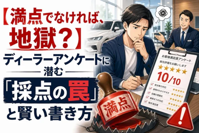 【満点でなければ、地獄？】ディーラーアンケートに潜む「採点の罠」と賢い書き方