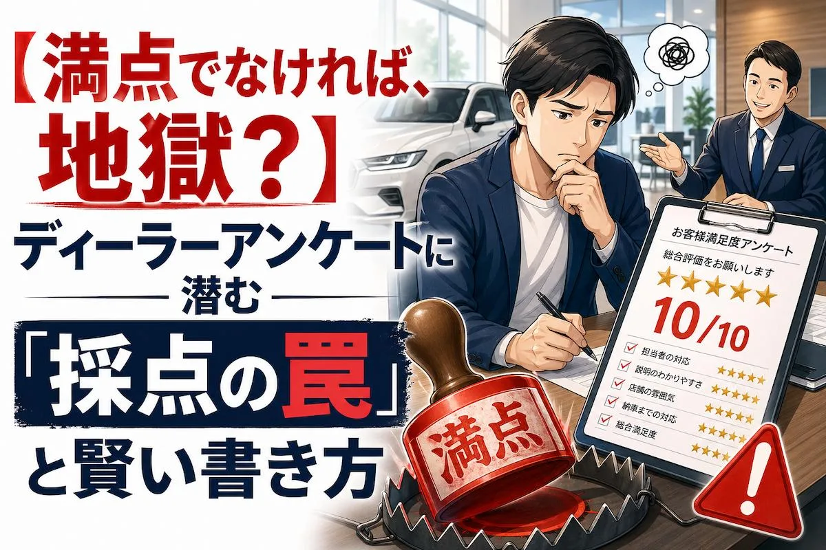 【満点でなければ、地獄？】ディーラーアンケートに潜む「採点の罠」と賢い書き方