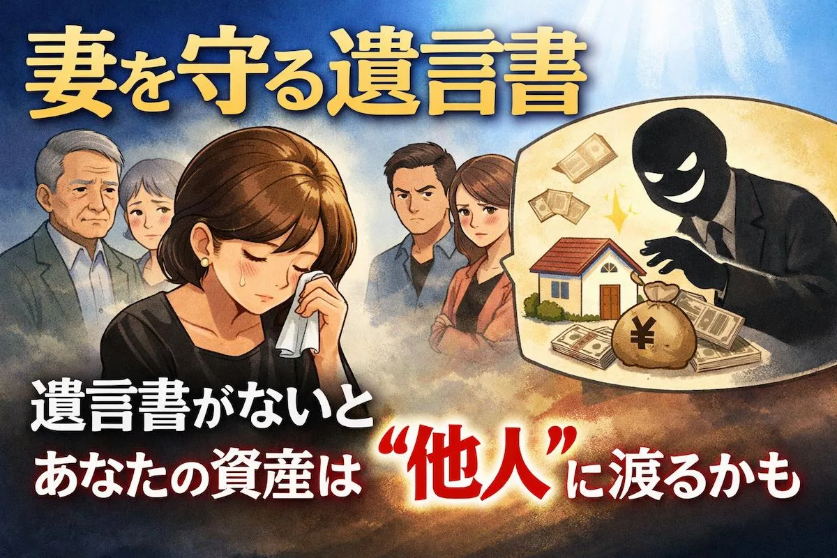 【妻を守る遺言書】遺言書がないとあなたの資産は"他人"に渡るかも