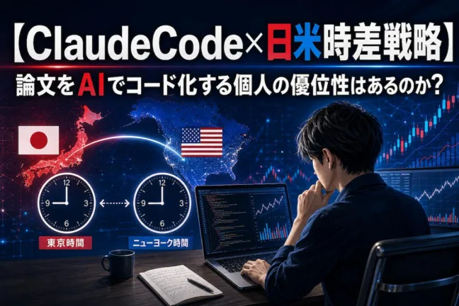 【ClaudeCode×日米時差戦略】論文をAIでコード化する個人の優位性はあるのか？