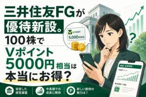三井住友FGが優待新設。100株でVポイント5000円相当は本当にお得？