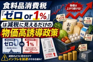 食料品消費税「ゼロor1％」は減税に見えるだけの物価高誘導政策