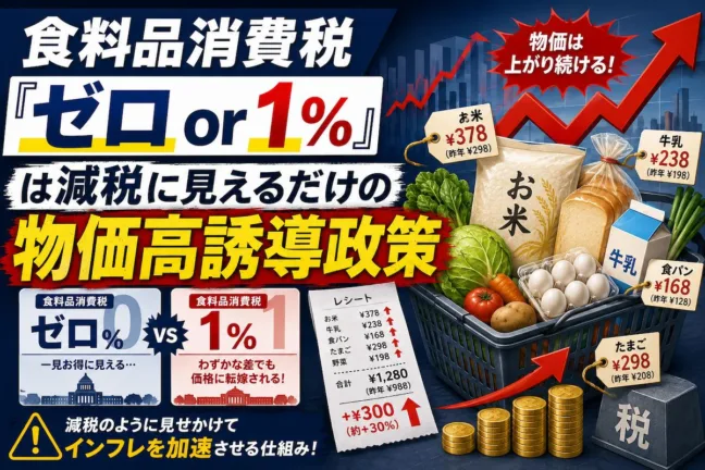 食料品消費税「ゼロor1%」は減税に見えるだけの物価高誘導政策