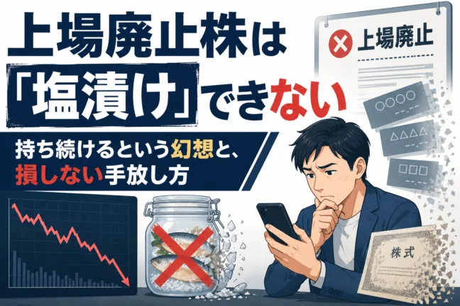 上場廃止株は「塩漬け」できない 。持ち続けるという幻想と、損しない手放し方
