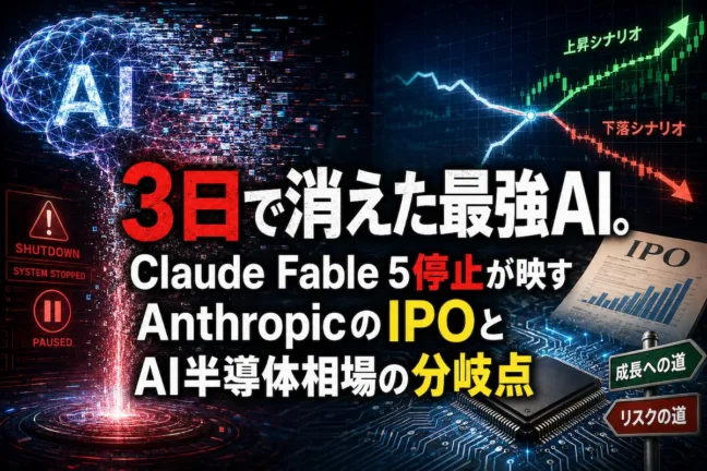 3日で消えた最強AI。Claude Fable 5停止が映すAnthropicのIPOとAI半導体相場の分岐点