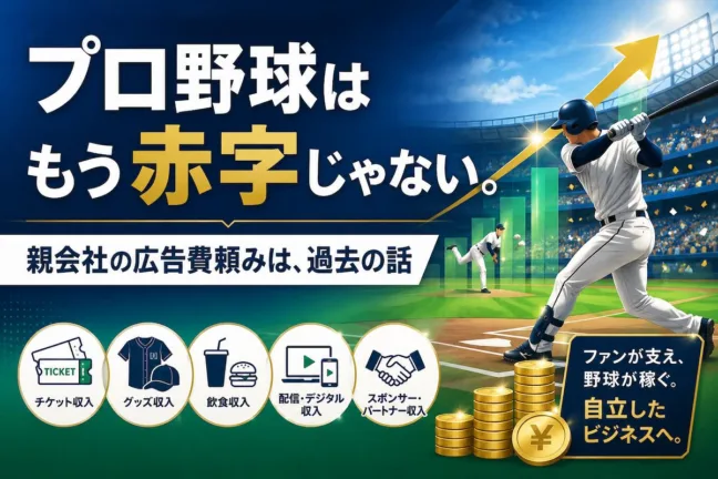 プロ野球はもう赤字じゃない。親会社の広告費頼みは、過去の話
