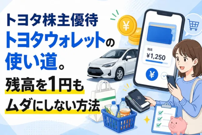 トヨタ株主優待トヨタウォレットの使い道。残高を1円もムダにしない方法