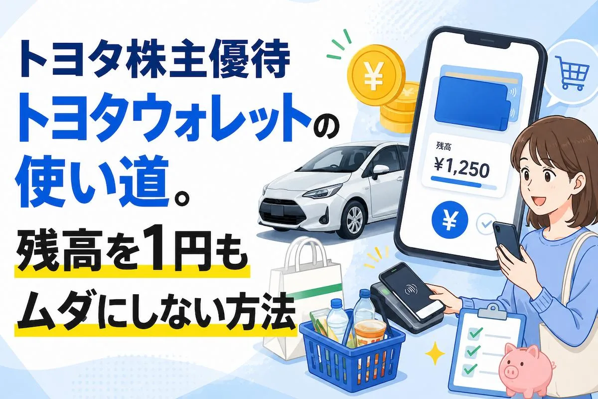 トヨタ株主優待トヨタウォレットの使い道。残高を1円もムダにしない方法