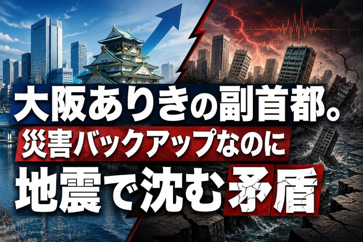 大阪ありきの副首都。災害バックアップなのに地震で沈む矛盾