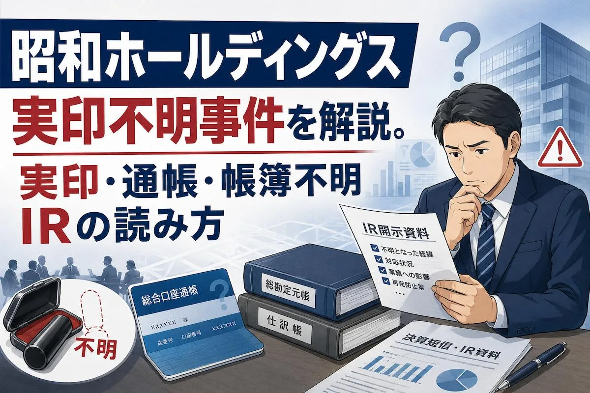 昭和ホールディングス実印不明事件を解説。実印・通帳・帳簿不明IRの読み方