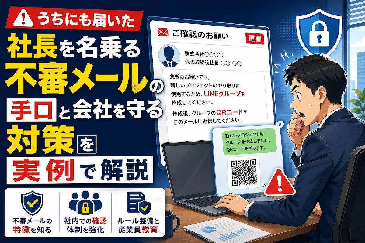 うちにも届いた社長を名乗る不審メールの手口と会社を守る対策を実例で解説