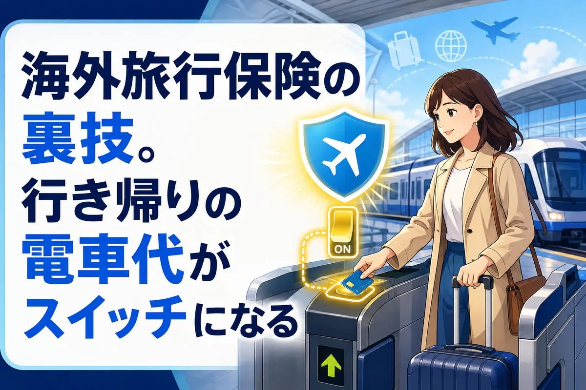 海外旅行保険の裏技。行き帰りの電車代がスイッチになる
