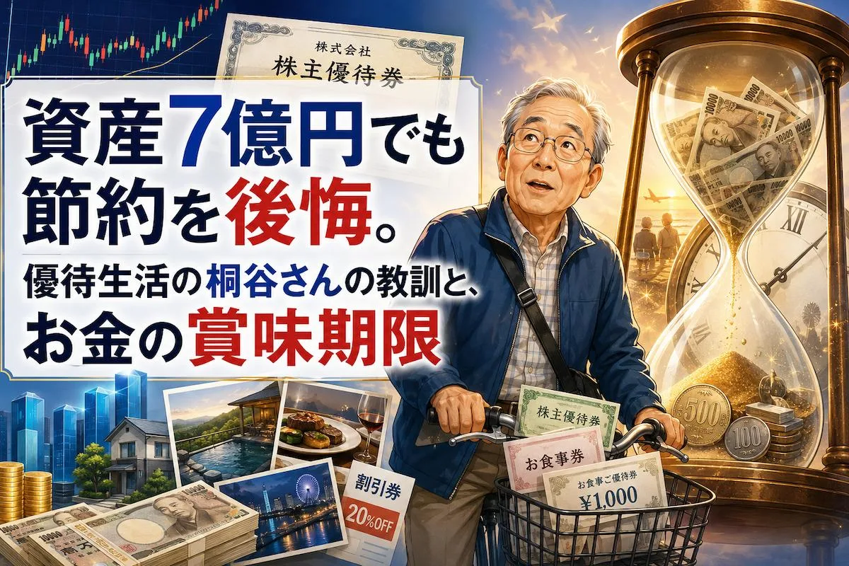 資産7億円でも節約を後悔。優待生活の桐谷さんの教訓と、お金の賞味期限