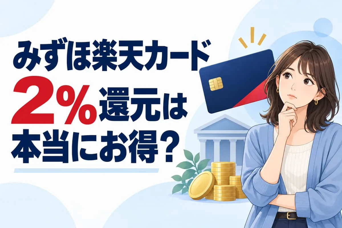 みずほ楽天カード2％還元は本当にお得？楽天カード2枚持ちと3行比較