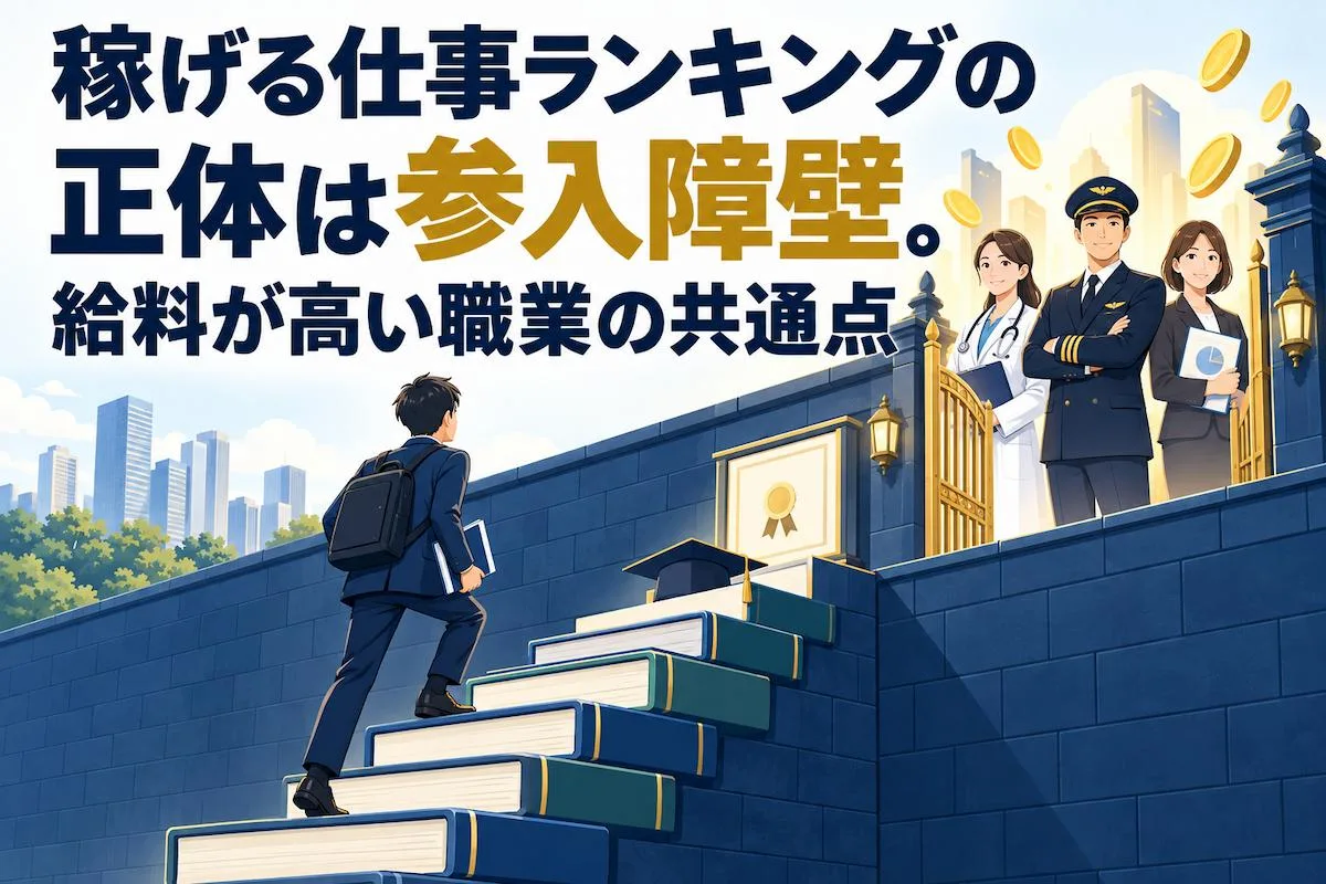 稼げる仕事ランキングの正体は参入障壁。給料が高い職業の共通点