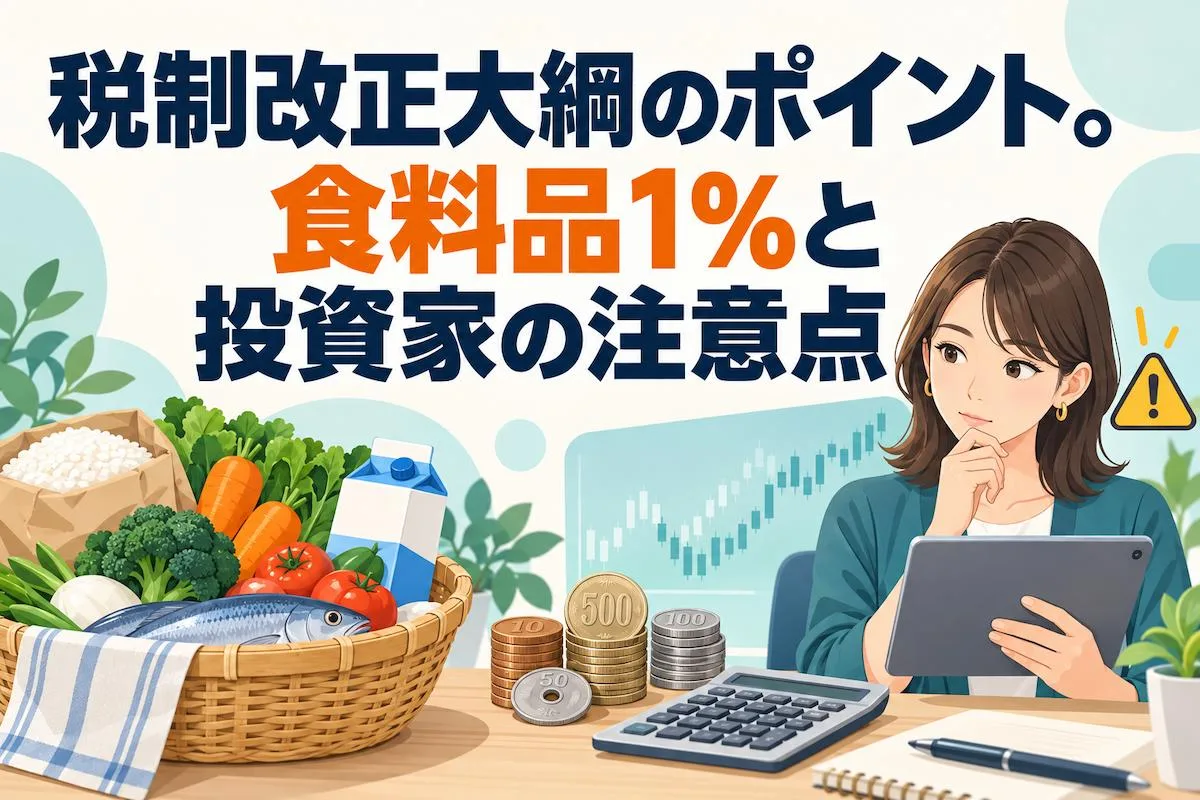 税制改正大綱のポイント。食料品1％と投資家の注意点