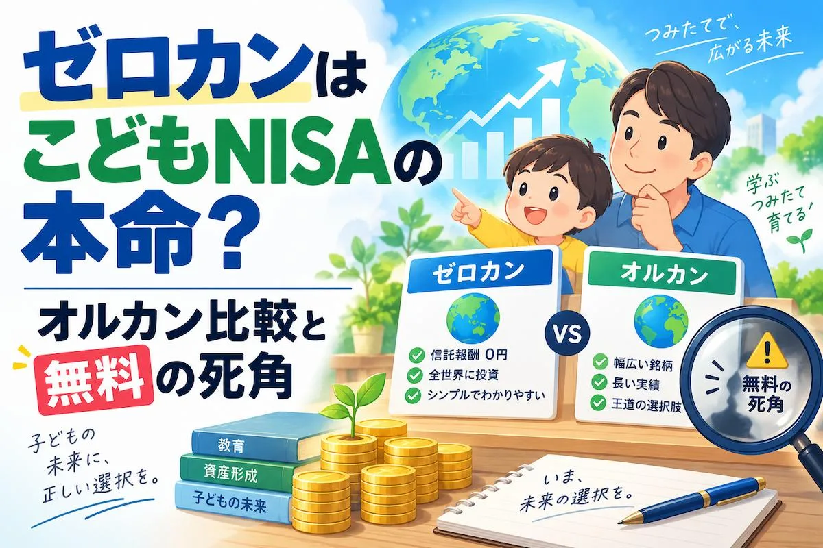 ゼロカンはこどもNISAの本命？オルカン比較と無料の死角